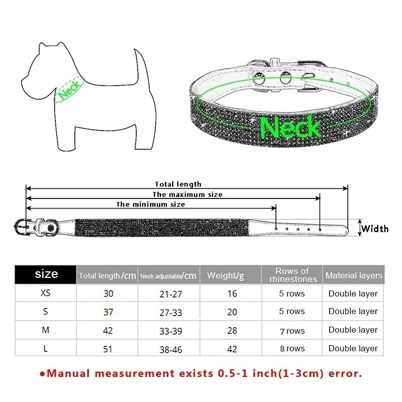 Collar de perro de fibra de gamuza con cristales y diamantes de imitación, cómodo collar con hebilla de aleación de zinc para perros pequeños y gatos, talla XXS-L