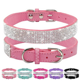 Collar para perro con cristales brillantes y diamantes de imitación, collar con hebilla de aleación de zinc para perros pequeños, medianos, gatos, chihuahuas y pugs 