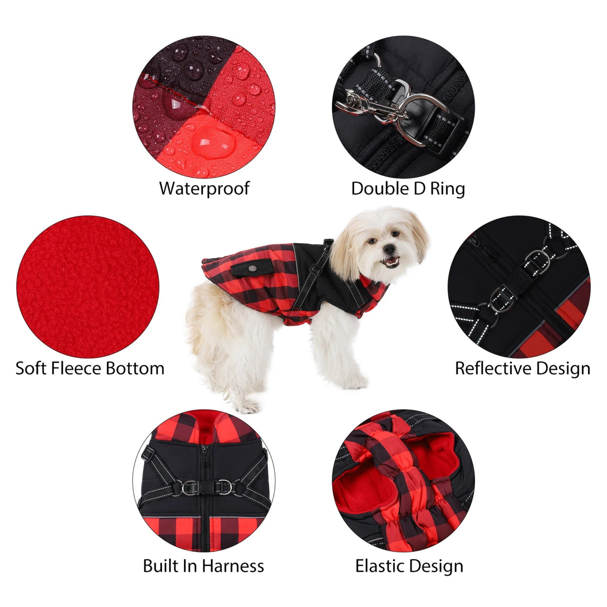 Large Pet Dog Jacket With Harness Winter Warm Dog Clothes For Small Dogs Waterproof Dog Coat Chihuahua French Bulldog Costumes