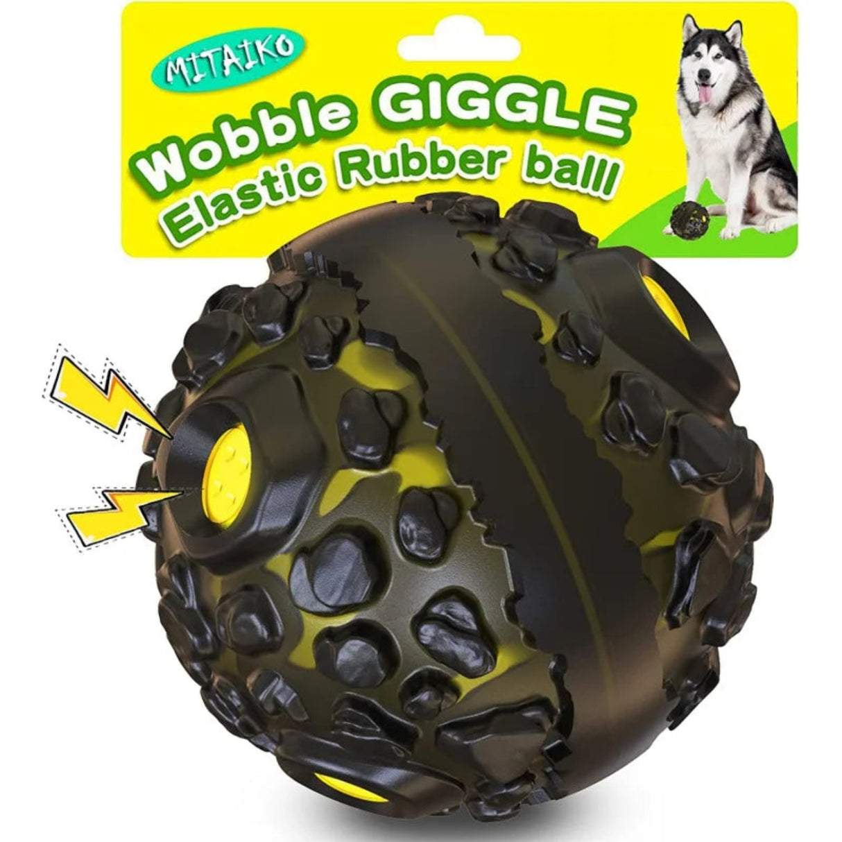 Dog Toy Ball  Interactive Fetch Dog Ball with Fun Squeaky Giggle Sound, Durable for Small Medium Large Dogs, Non-Toxic Elastic