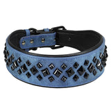 Collar de cuero auténtico con pinchos para perros grandes, duradero, acolchado, para entrenamiento de mascotas, para perros medianos y grandes, bulldog francés 