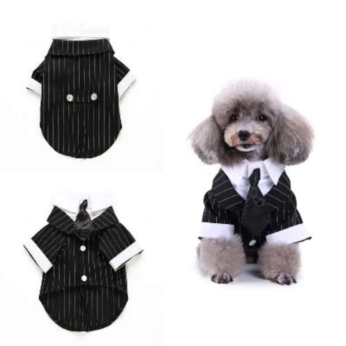 Ropa para perros de caballero, traje de boda para perros, lindo frac, traje para mascotas, esmoquin a rayas para perros, pajarita, disfraz de bulldog francés para Halloween 