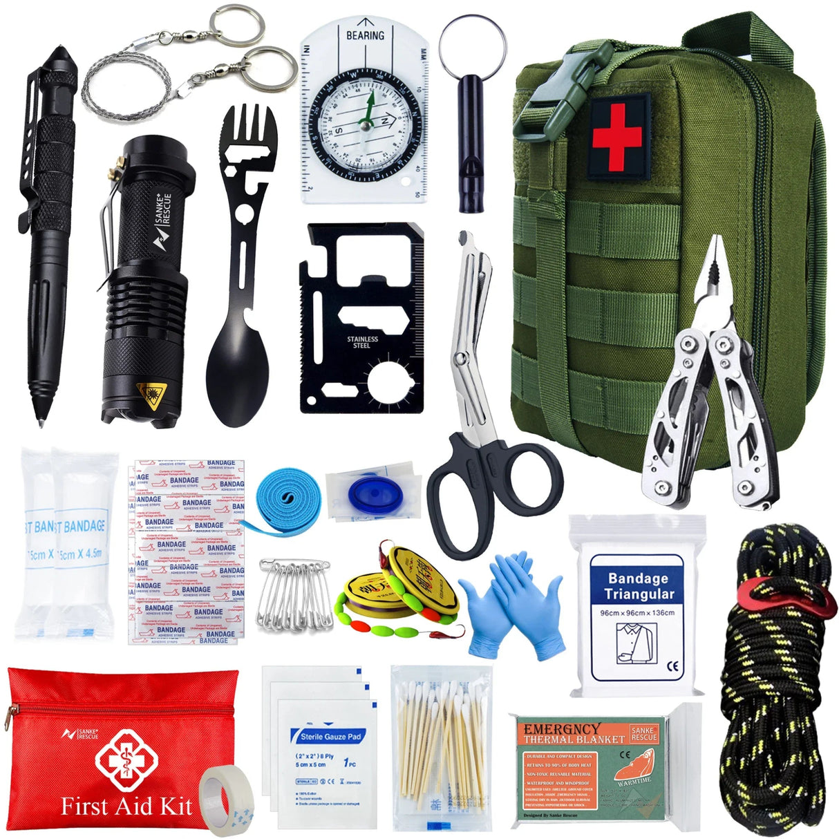 Botiquín de primeros auxilios táctico Accesorios para el coche Kits de supervivencia Equipos de acampada Bolsa médica Bolsa EDC de autodefensa ifak