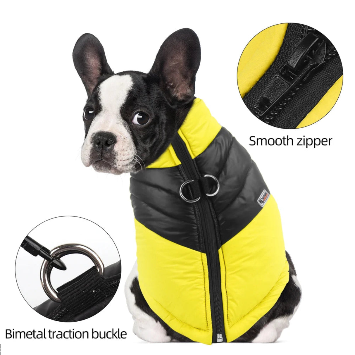 Ropa de invierno impermeable para perros, chaqueta cálida de algodón para mascotas, chaleco para perros pequeños y grandes, abrigo para cachorros de bulldog francés, disfraz de chihuahua y yorkshire