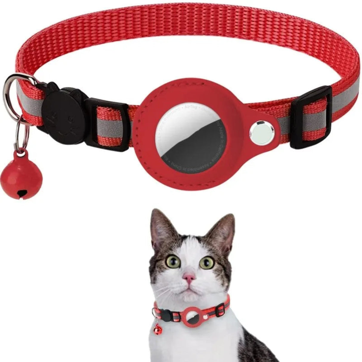 For Apple Airtag Case Cat Collar With Bell Reflective Nylon Collar For Dog GPS Finder Anti-lost Location Tracker Pet Products