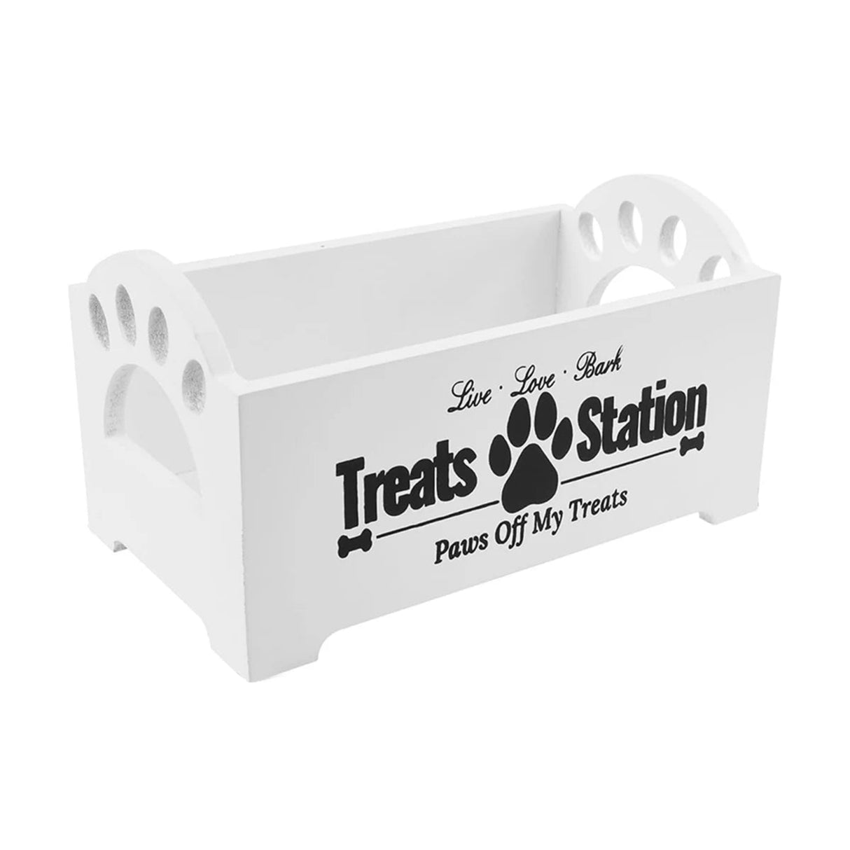 Contenedor de golosinas de madera para perros con 2 frascos de plástico Caja de almacenamiento de golosinas para mascotas rústica y práctica para dueños y amantes de las mascotas Suministros para mascotas 