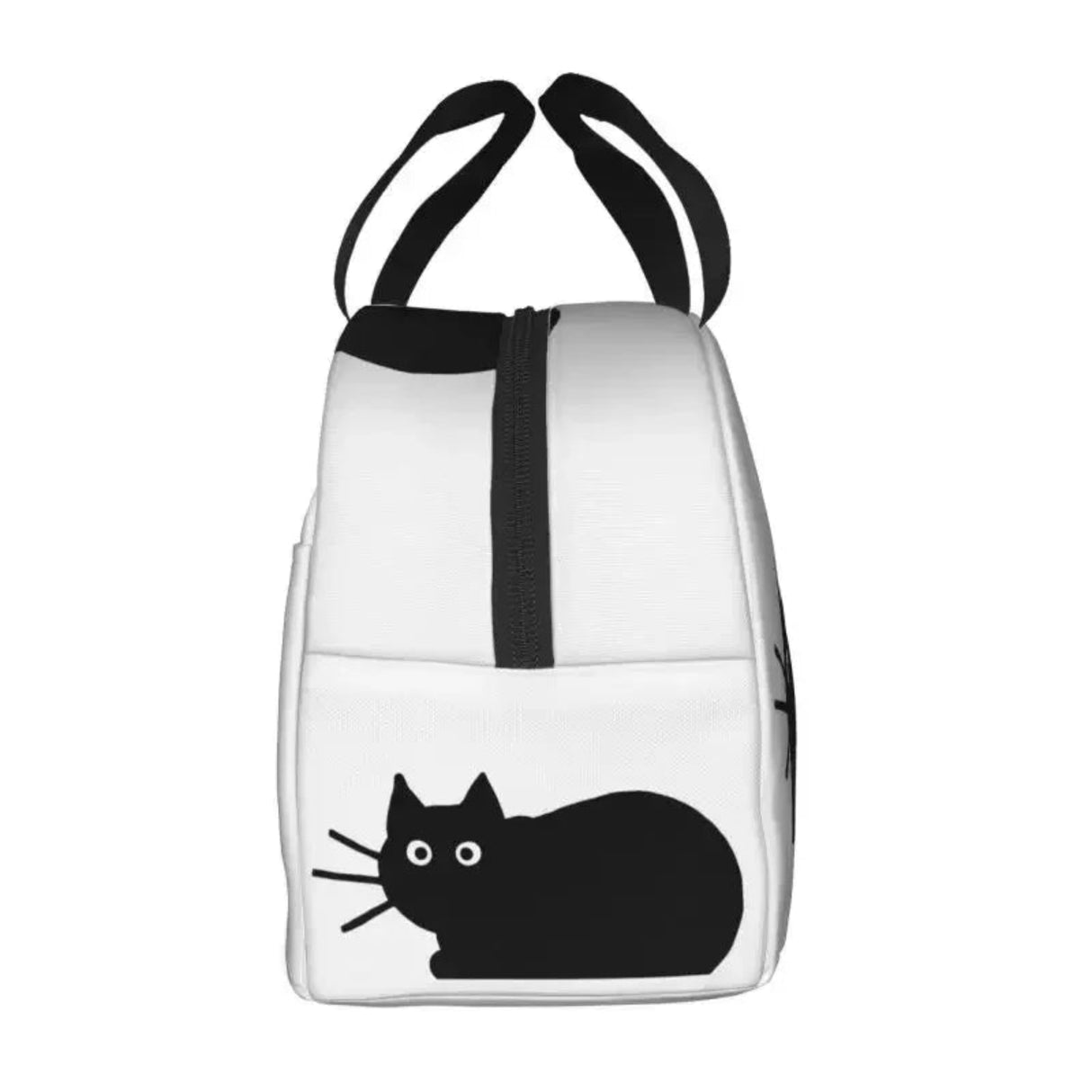 Custom Black Cat Lunch Bag Women Warm Cooler Insulated Lunch Container Box for Student School Work Picnic Food Tote Bags