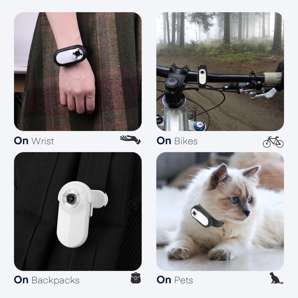 HD 1080P Wireless Collar Camera No WiFi Needed Dog Cat Pet Camera Collar Sport/Action Camera Video Records with 32G Card for Cat