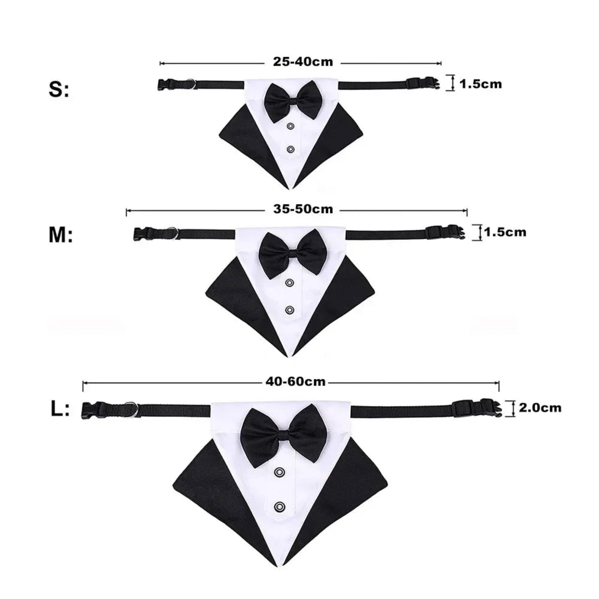 Dog Formal Bandana Tuxedo Scarf with Bow Tie Wedding Party Outfit Dress-up Accessories Dog Attire Costume Gentleman Neckerchief