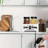 New Wooden Dog Treat Container With 2 Plastic Jars Rustic And Practical Pet Treat Storage Box For Pet Owners And Lovers.