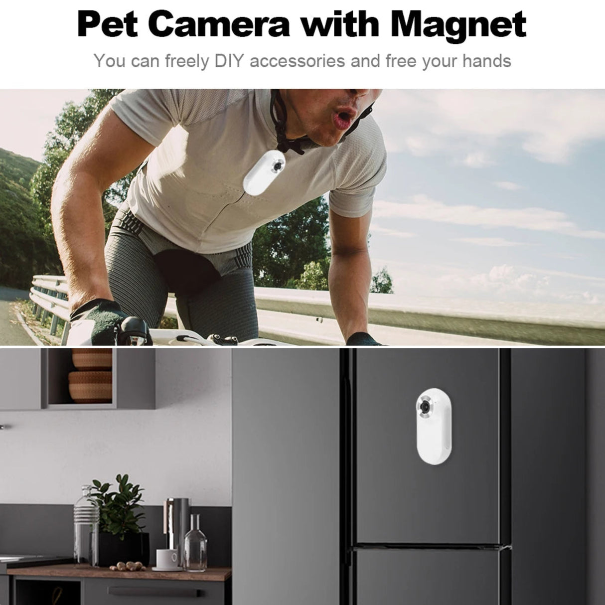 HD 1080P Wireless Collar Camera No WiFi Needed Dog Cat Pet Camera Collar Sport/Action Camera Video Records with 32G Card for Cat