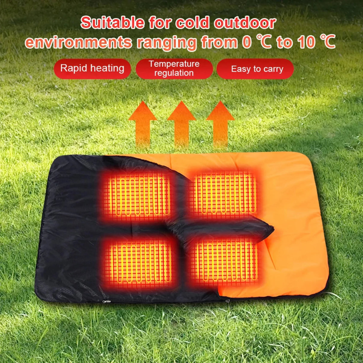 Electric Heated Pet Sleeping Bag Waterproof Heating Dog Sleeping Bag 3 Levels Heated Warming Cat Sleeping Bag for Indoor Outdoor