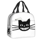 Custom Black Cat Lunch Bag Women Warm Cooler Insulated Lunch Container Box for Student School Work Picnic Food Tote Bags