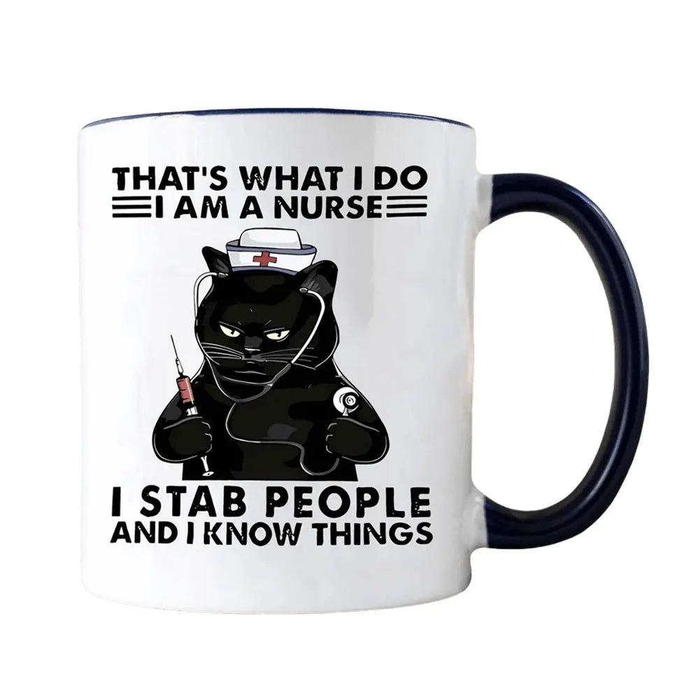 11oz Cat Afternoon Tea Mug Multifunctional Ceramic Coffee Mug Porcelain Coffee Cup Espresso Cup Drinking Cup for Cat Lovers