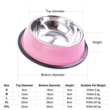 200/400/600ML Non-Slip Dog Bowls Stainless Steel Puppy Food Drinking Water Eating Container Dish Pet Feeders Pets Dogs Accessory