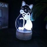 Cheese Cat 3D Illusion Night Light Table Lamp 16 Colors Auto Gradient USB Powered LED Light with Touch Switch Gift for Kids