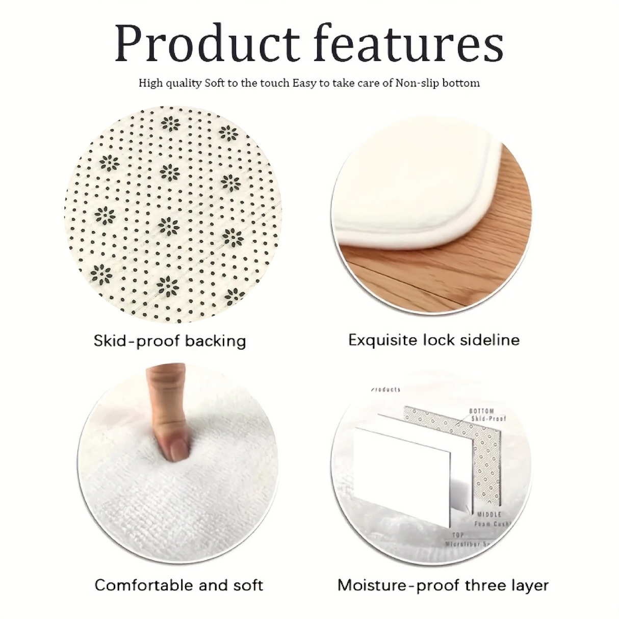 VIKAMA Christmas Cute Cat Rug, Indoor and Outdoor Entrance Carpet, Bathroom Floor Mat, Soft and Water-Resistant Home Decoration