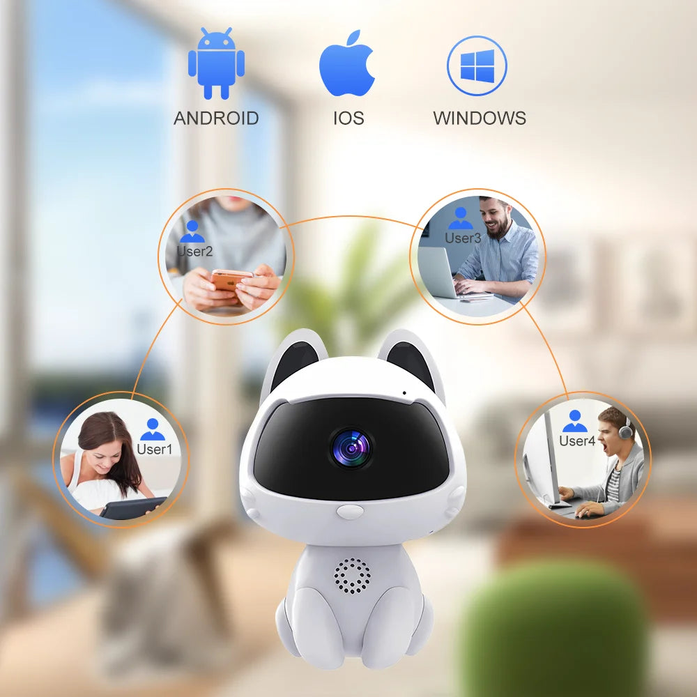 V380 HD Smart cat WiFi IP Camera Indoor Home Security Baby Monitor Automatic Tracking Video Two-way Audio Surveillance Camera