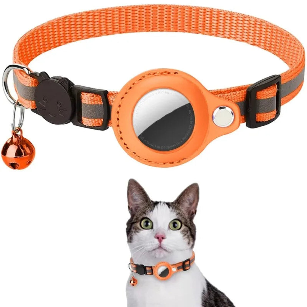 For Apple Airtag Case Cat Collar With Bell Reflective Nylon Collar For Dog GPS Finder Anti-lost Location Tracker Pet Products