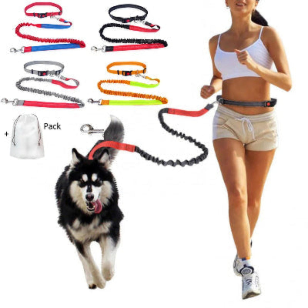 Dog Leash Free Hands Supplies Elastic Nylon Leash for Running and Walking Dog Accessories Retractable Dog Leash