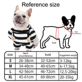 Funny Prisoner Dog Costume Halloween Pet Outfit Striped Jumpsuit For Dogs Party Dress Up Cute Animal Costume With ID Tag