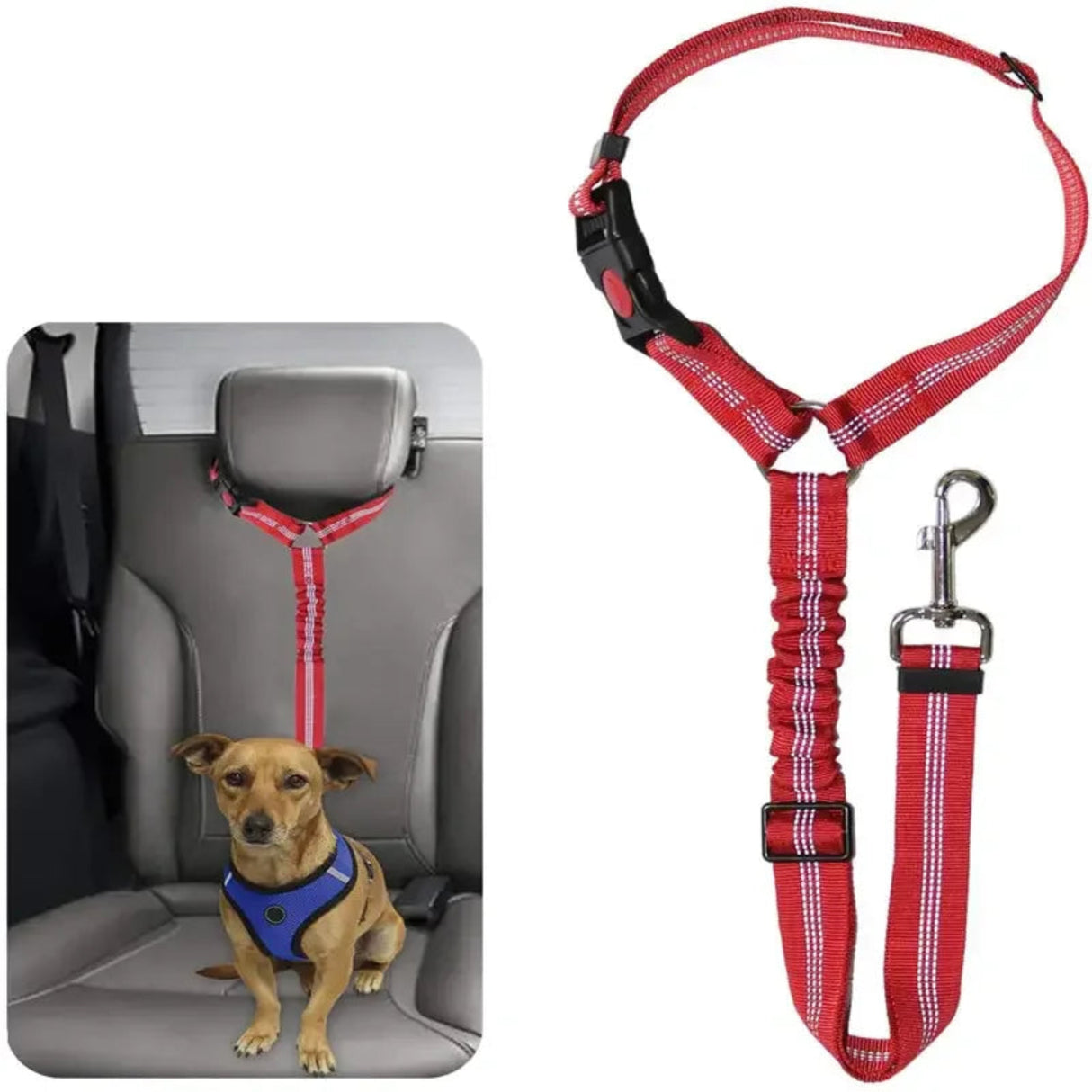 Cinturón de seguridad reflectante para coche para mascotas, collar para cachorros, accesorios para caminar, viajes, arnés con correa para gatos para perros pequeños, suministros para mascotas para coche 