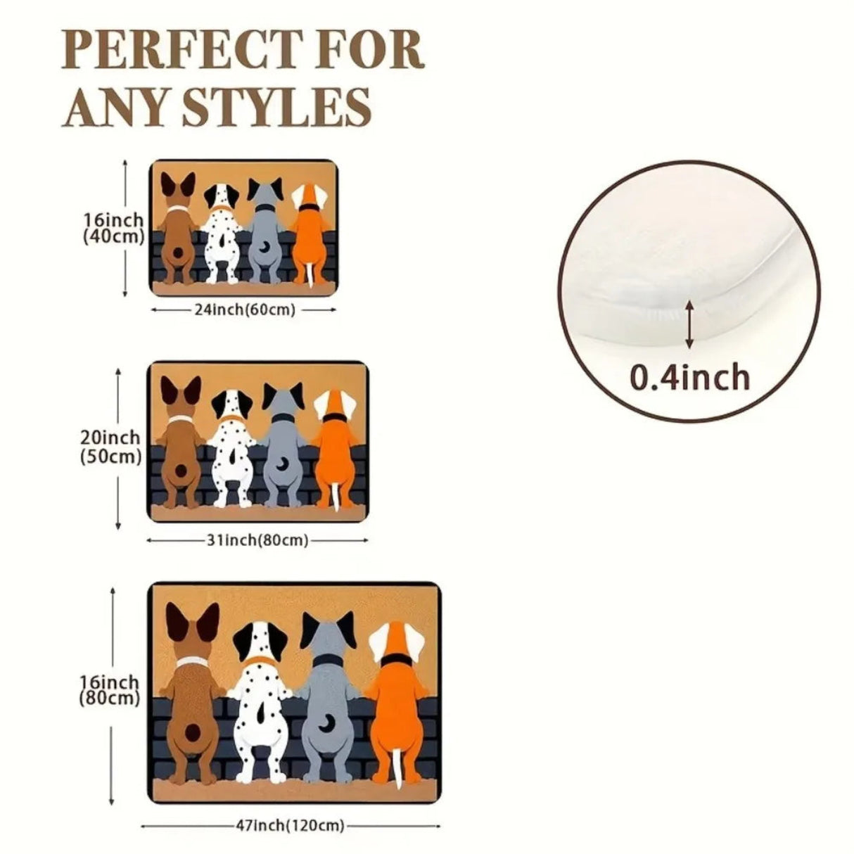 VIKAMA Christmas American-Style Puppy Carpet, For Entrance Hall And Bathroom, Anti-Slip, Warm Floor Mat For Winter, Home Decor