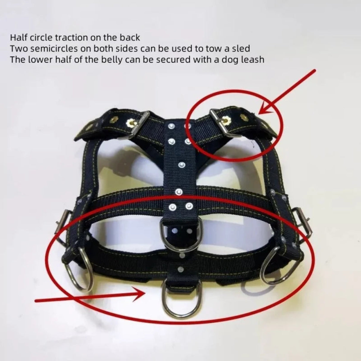 Durable Large Dog Harness Traction Rope Pit Bull Dog Muscle Training Carrying Strap Vest Adjustable Quick Control Pet Supplies