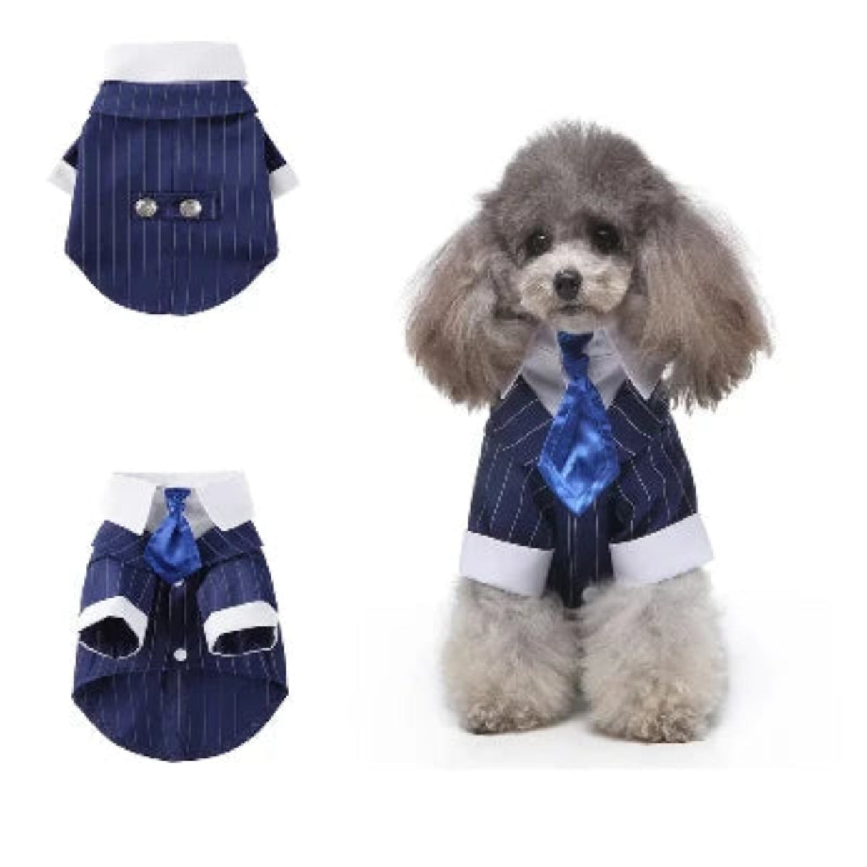 Ropa para perros de caballero, traje de boda para perros, lindo frac, traje para mascotas, esmoquin a rayas para perros, pajarita, disfraz de bulldog francés para Halloween 