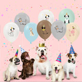 12Pcs Party Supplies 12" Latex Balloons Dog Birthday Kids Baby Shower Balloon Decoration Toys Paw Print
