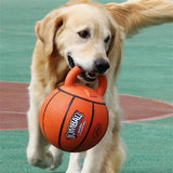 Pet Dog Toy Ball Bite-Resistant Basketball Rubber Handle Indestructible, Large and Small Dog Training Interactive Game Ball Toy