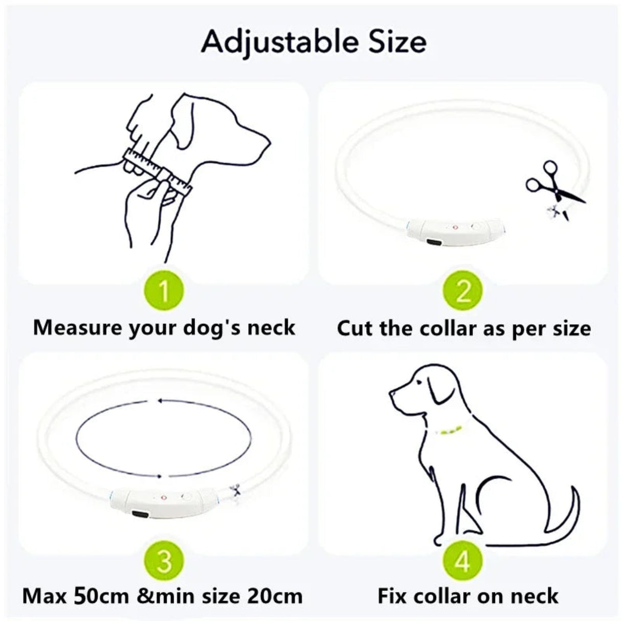 Led Light Dog Collar Detachable Glowing USB Charging Luminous Leash for Big Cat Collar Small Bright Labrador  Pets Dogs Products