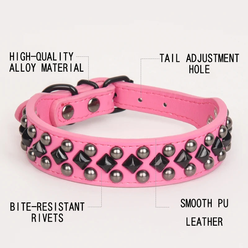 ECP037S Pet Dog Collar Durable Collar and Leashes Rivet Collar Set for Small Medium Large Dogs