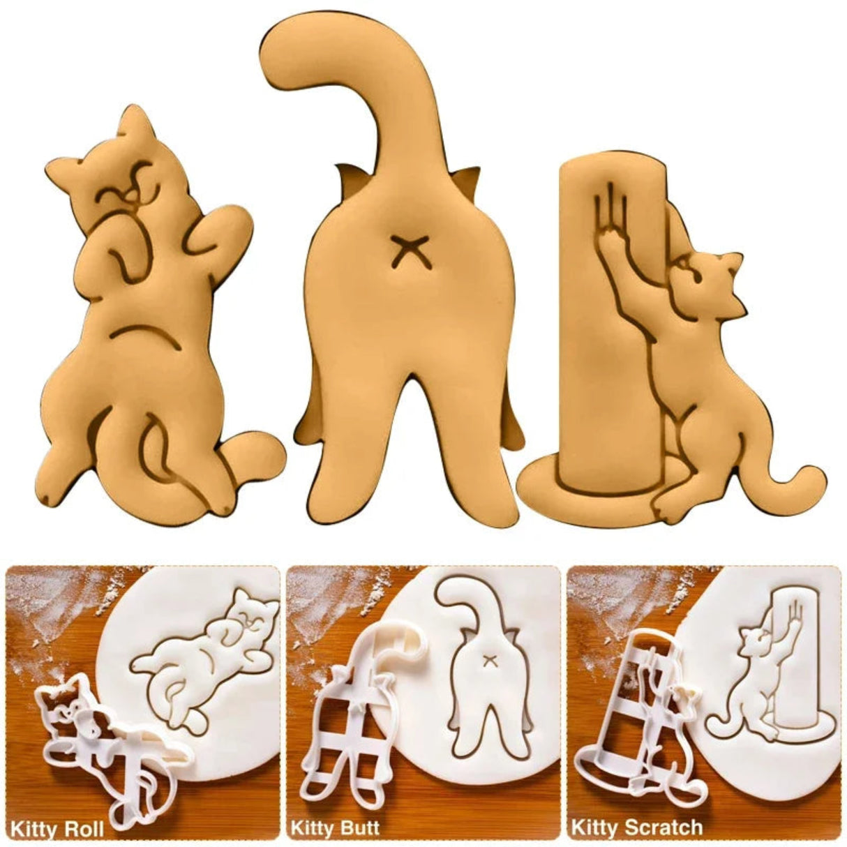 3D DIY Cute Cookie Cutters Mold Cat Kitty 3D cookie type pastry Mold for baking Kids Children Bakeware kitchen accessories