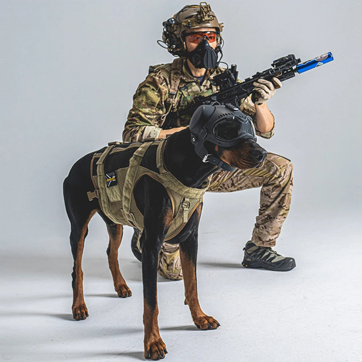 Tactical Dog Training K9 Helmet Military Hunting Large Dog Patrol Dogs Sheepdog Pet Motorcycle Protective Helmet with Goggles