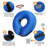 Collar inflable protector para perros y gatos, collar de recuperación suave para después de la cirugía que no bloquea la visión, suministros para mascotas pequeñas, medianas y grandes