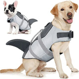 Chaleco salvavidas para perros con diseño de tiburón, ropa para nadar, chaleco salvavidas para cachorros, collar, arnés, ropa de baño para perros medianos y grandes, trajes de verano para mascotas