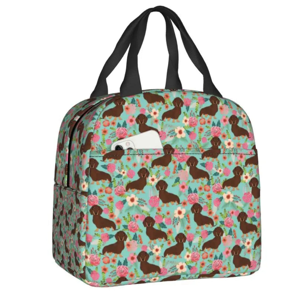 Kawaii Dachshund Dogs Insulated Lunch Tote Bag for Women Wiener Sausage Dog Portable Cooler Thermal Bento Box Work School Travel