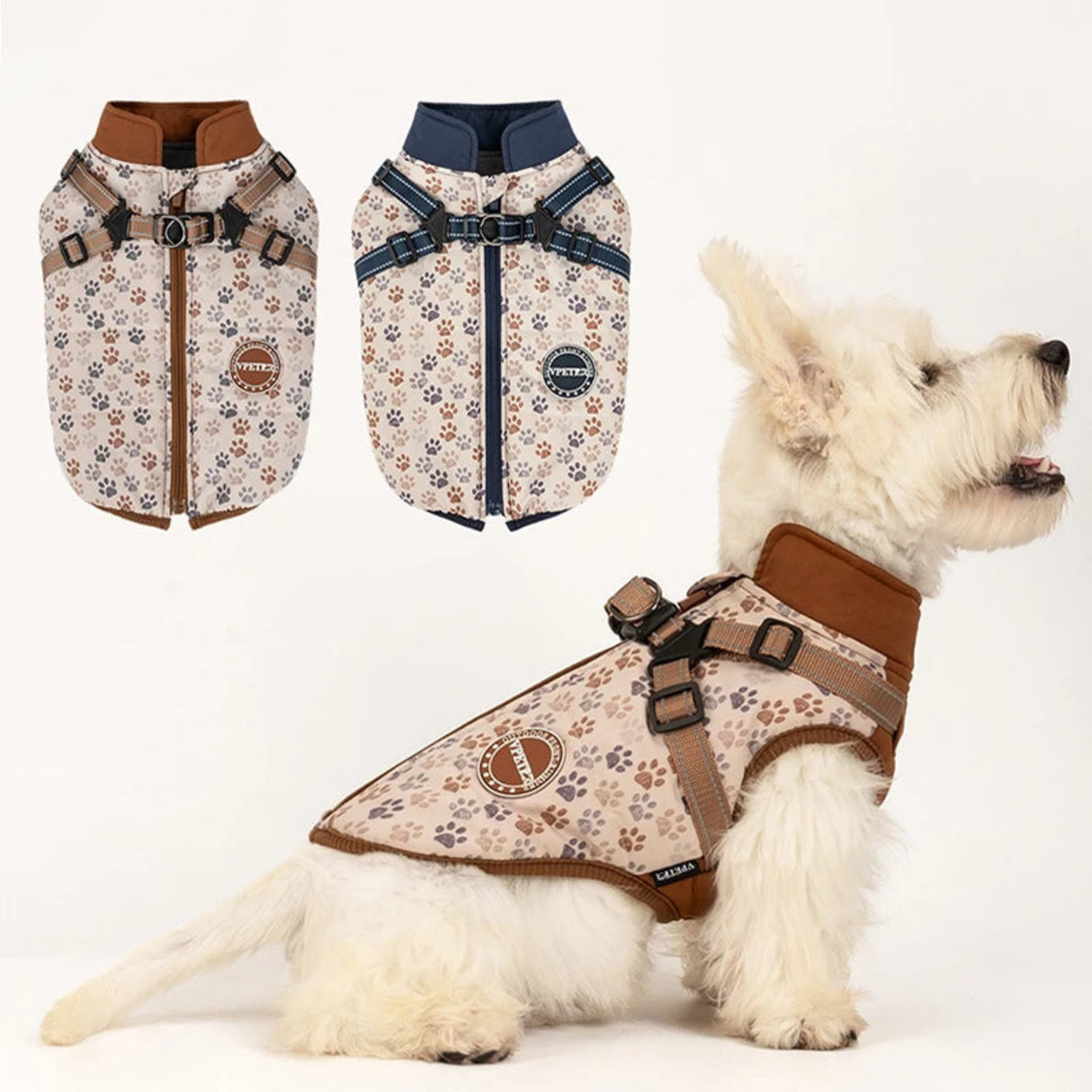 Dog Coat for Medium Dogs,Waterproof Dog Winter Jacket with Harness Built in Puppy Cold Weather Coats Reflective Pet Vest