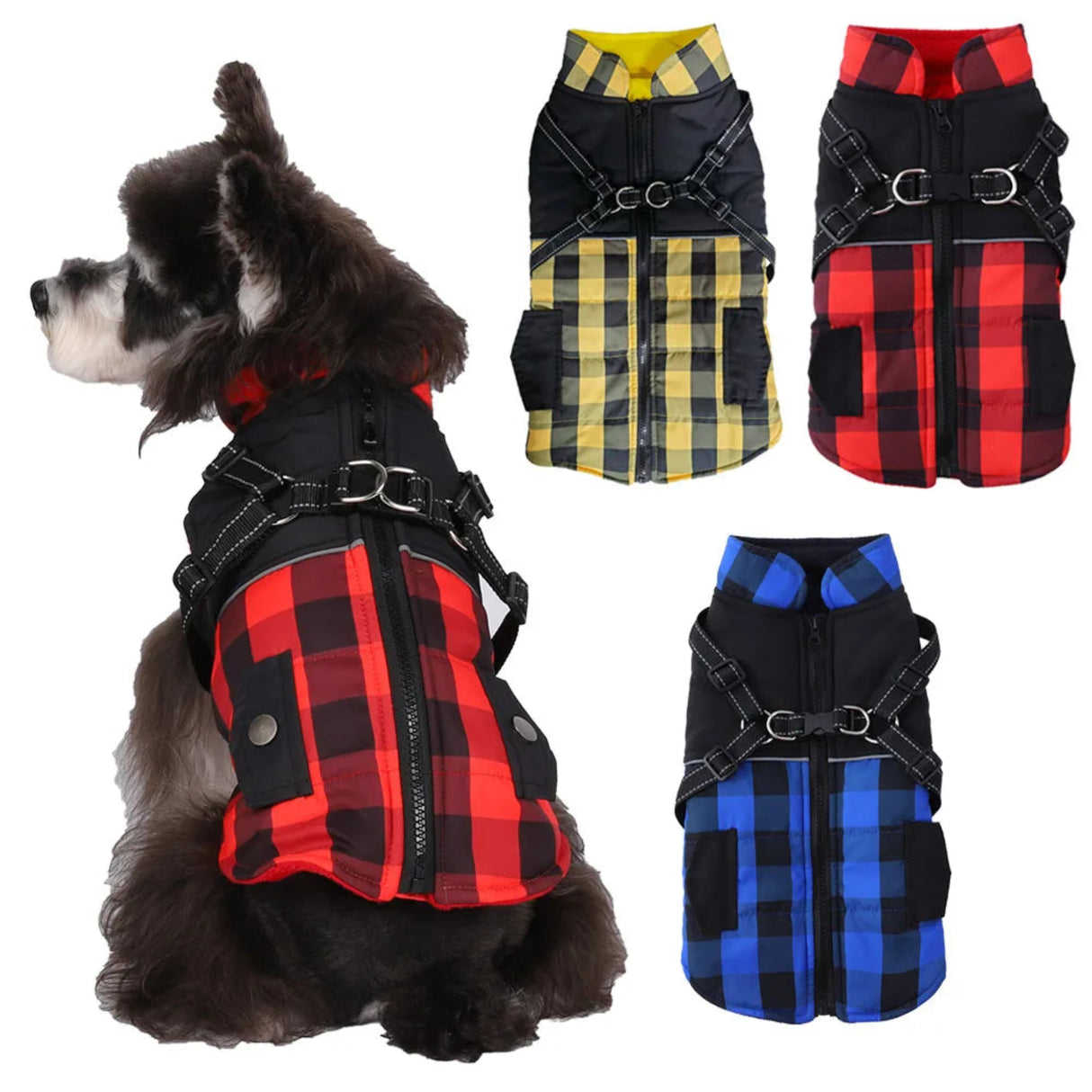 Large Pet Dog Jacket With Harness Winter Warm Dog Clothes For Small Dogs Waterproof Dog Coat Chihuahua French Bulldog Costumes