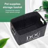 Cat Dog Toy Organizer Pet Toy Storage Basket Pet Toy Dog Storage Box with Handle Organizer for Clothing Blankets Household Items