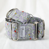 Italian Greyhound Whippet Martingale wide adjustable dog collar patterned cotton collar