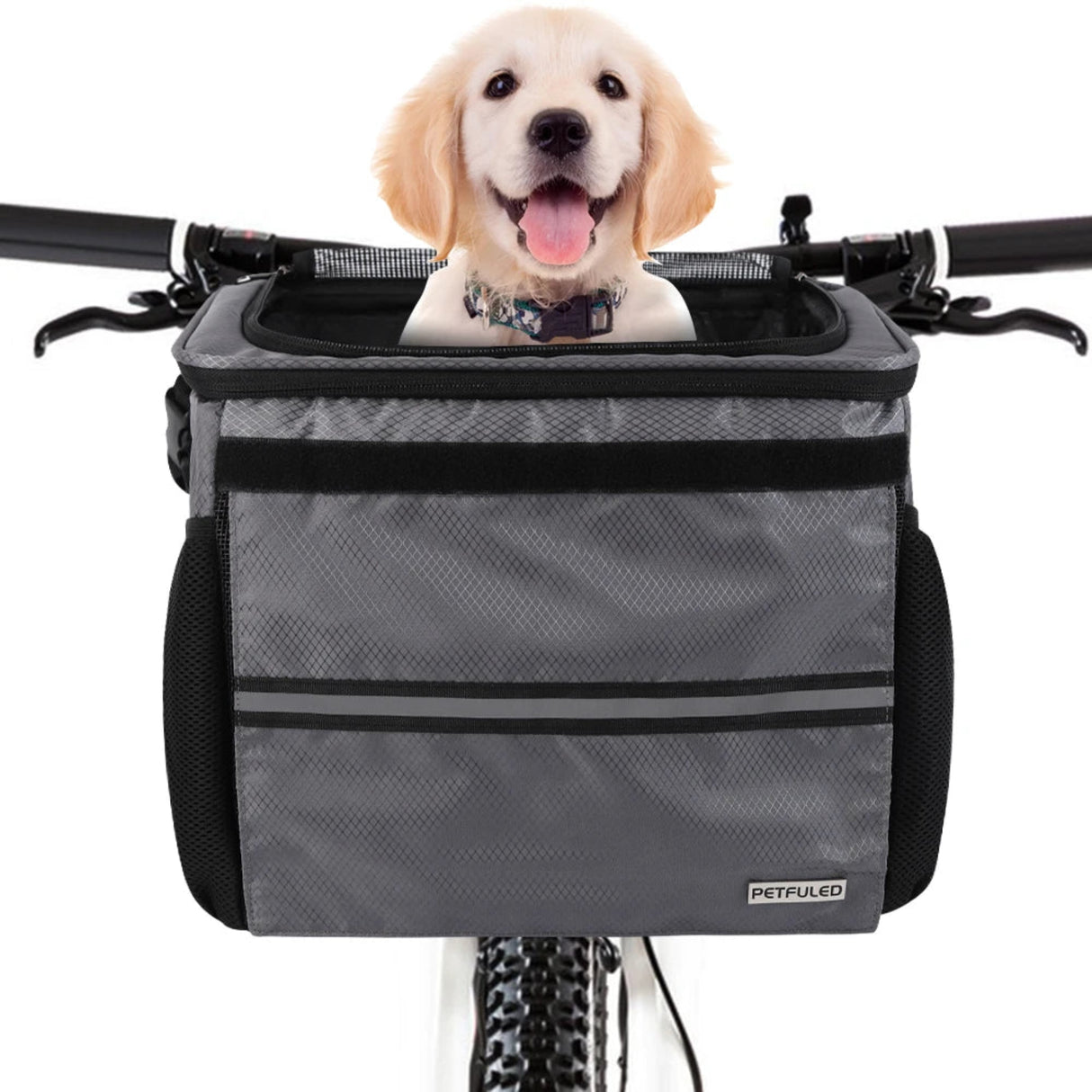 Dog Bike Basket, Small Medium Pets Dog Basket for with Breathable Mesh, Removable Bicycle Basket Front Handlebar Bicycle Basket