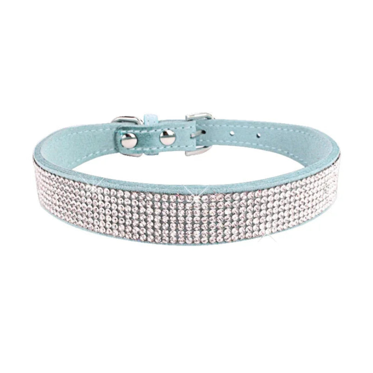 Collar para perro con cristales brillantes y diamantes de imitación, collar con hebilla de aleación de zinc para perros pequeños, medianos, gatos, chihuahuas y pugs 