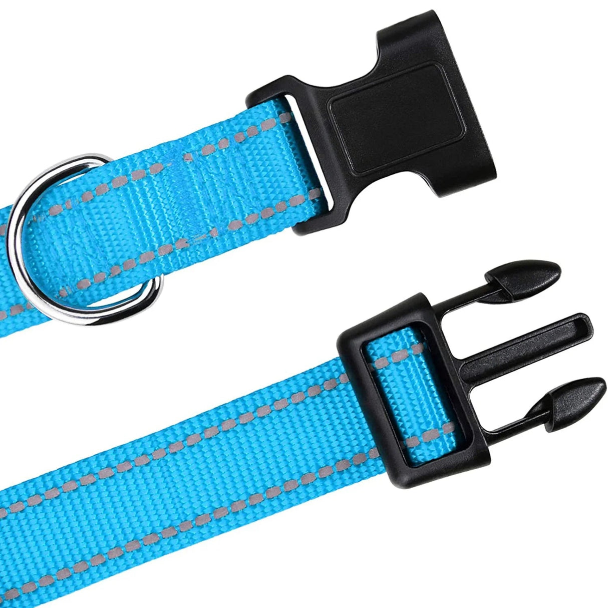 Secure & Adjustable  Dog Collar - High-Visibility Reflective Nylon, Perfect for Nighttime Safety, Comfort Fit with Quick Release