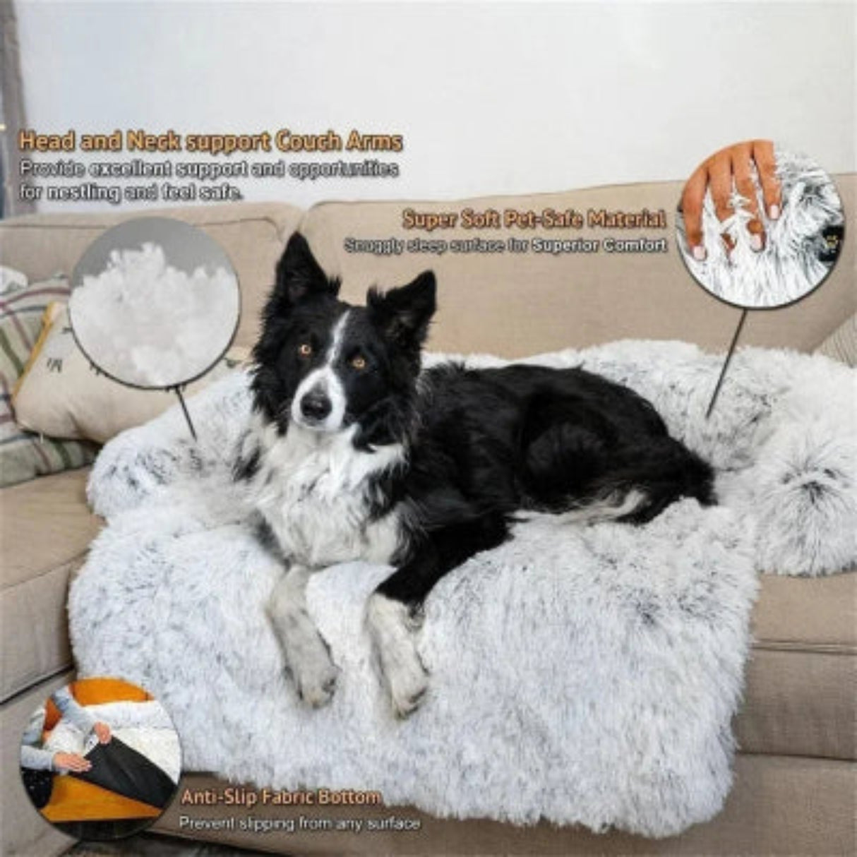 Washable Pet Sofa Dog Bed Calming Bed For Large Dogs Sofa Blanket Winter Warm Cat Bed Mat Couches Car Floor Furniture Protector