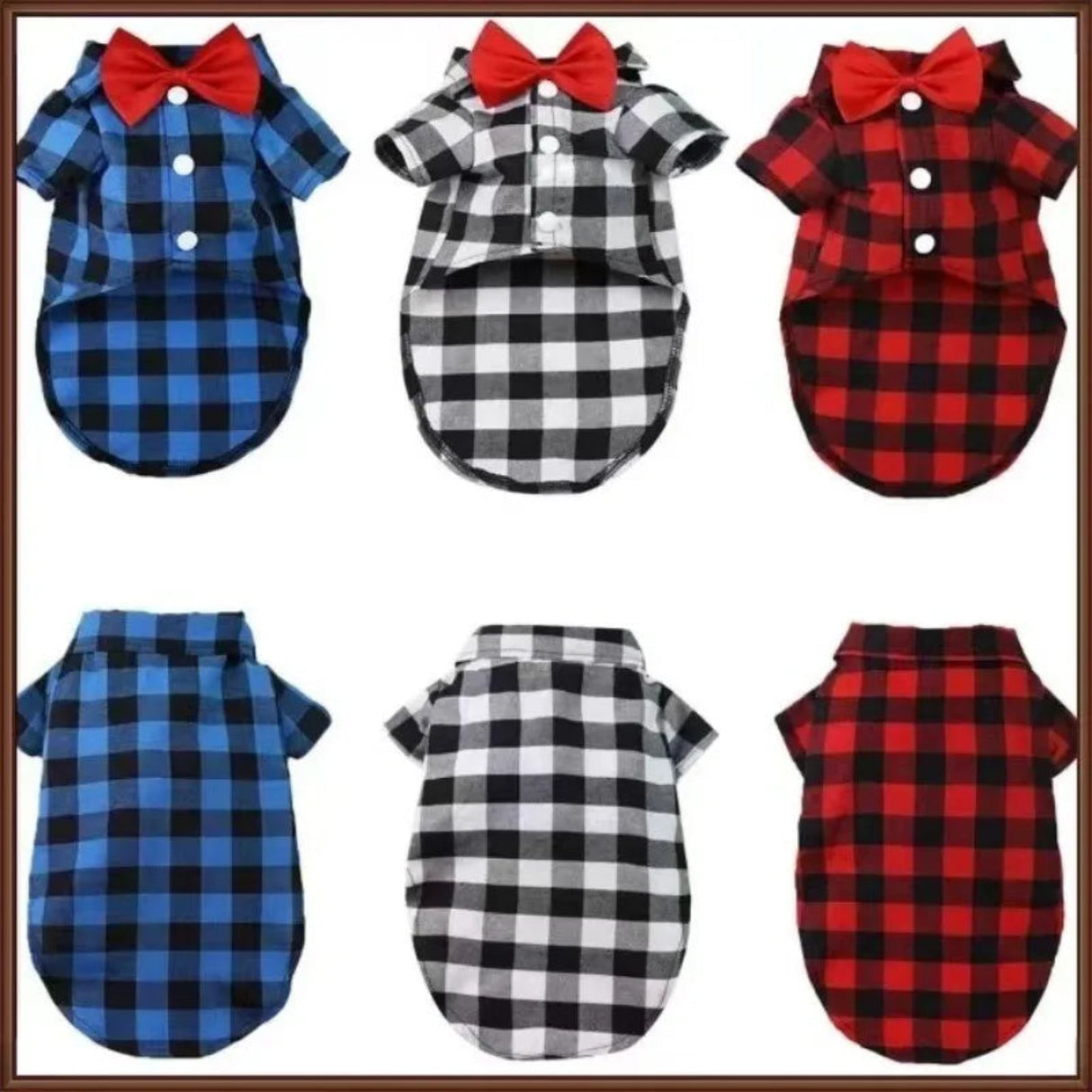 Bowtie Dog T-Shirts Classical Plaid Thin Breathable Summer Dog Clothes for Small Large Dogs Puppy Pet Cat Vest Pets Clothing