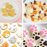 LMETJMA 9Pcs Cute Cat Shaped Cookie Cutter Set Stainless Steel Cat Cookie Biscuits Cutter Molds DIY Baking Fondant Cutter JT382