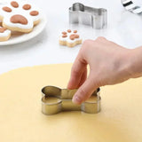 4pcs/set Cookie Cutter Pet Dog Bone Paw Shaped Stainless Steel Mold DIY Cake Sugarcraft Pastry Biscuit Mould Kitchen Baking Tool