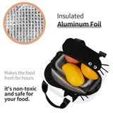 Custom Black Cat Lunch Bag Women Warm Cooler Insulated Lunch Container Box for Student School Work Picnic Food Tote Bags